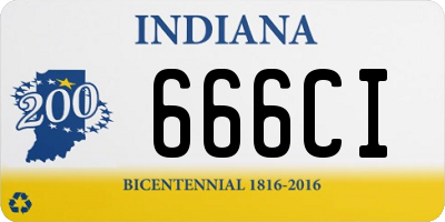 IN license plate 666CI