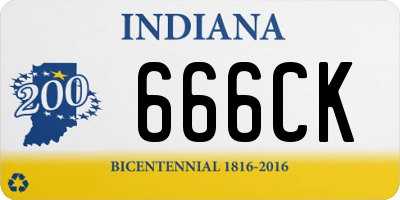 IN license plate 666CK