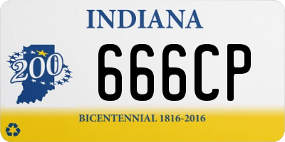 IN license plate 666CP