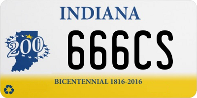 IN license plate 666CS