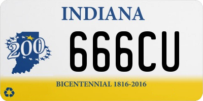 IN license plate 666CU