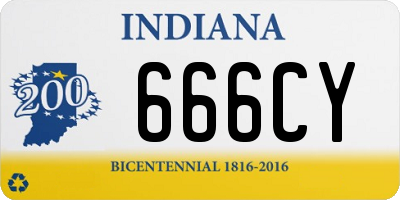 IN license plate 666CY