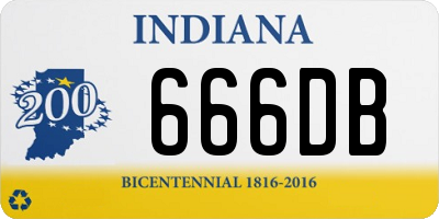 IN license plate 666DB