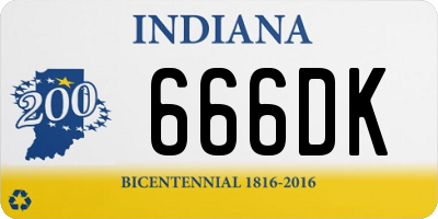 IN license plate 666DK