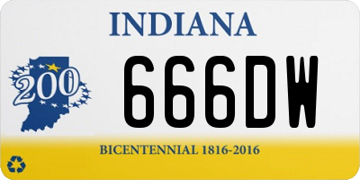 IN license plate 666DW