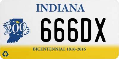 IN license plate 666DX
