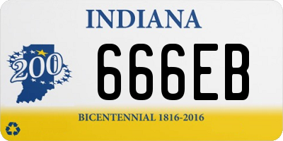 IN license plate 666EB