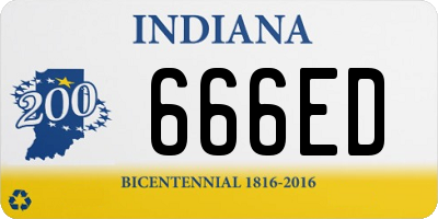 IN license plate 666ED