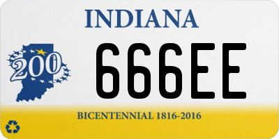 IN license plate 666EE
