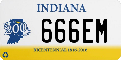 IN license plate 666EM