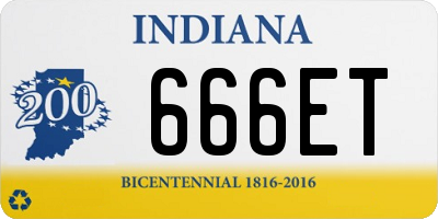 IN license plate 666ET