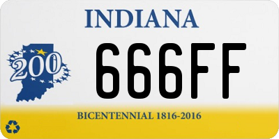 IN license plate 666FF