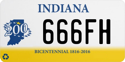 IN license plate 666FH