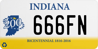 IN license plate 666FN