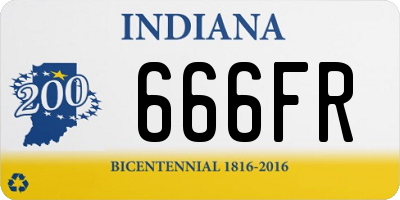 IN license plate 666FR