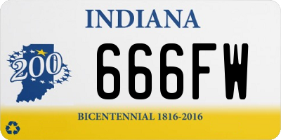 IN license plate 666FW