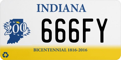 IN license plate 666FY