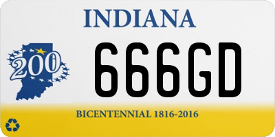 IN license plate 666GD