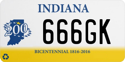 IN license plate 666GK
