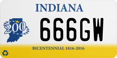 IN license plate 666GW