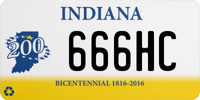 IN license plate 666HC