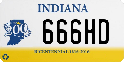 IN license plate 666HD