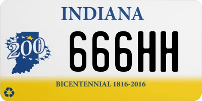 IN license plate 666HH