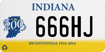 IN license plate 666HJ