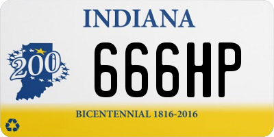 IN license plate 666HP