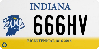 IN license plate 666HV