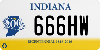 IN license plate 666HW