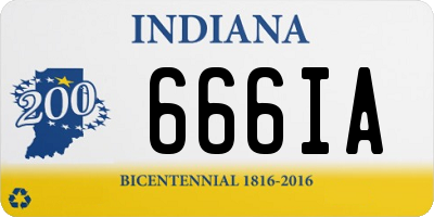 IN license plate 666IA