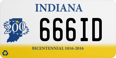 IN license plate 666ID