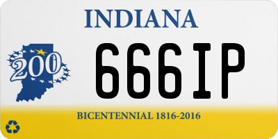 IN license plate 666IP