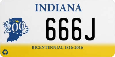 IN license plate 666J