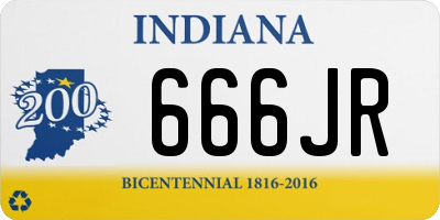 IN license plate 666JR