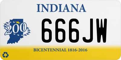 IN license plate 666JW