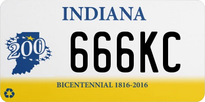 IN license plate 666KC