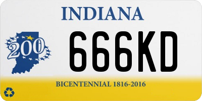 IN license plate 666KD