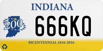 IN license plate 666KQ