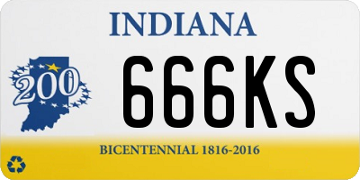 IN license plate 666KS