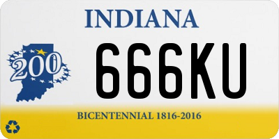 IN license plate 666KU