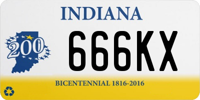 IN license plate 666KX