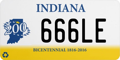 IN license plate 666LE