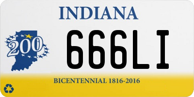 IN license plate 666LI