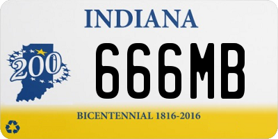 IN license plate 666MB