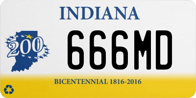 IN license plate 666MD