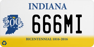 IN license plate 666MI
