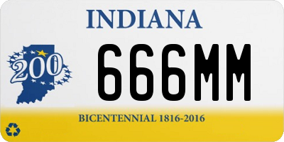 IN license plate 666MM