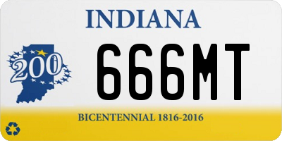 IN license plate 666MT